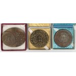Medale o tematyce numizmatycznej 1970-1975 - zestaw (3szt)