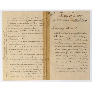 Boniecki Adam - autor Herbarza Polskiego - list z 1899