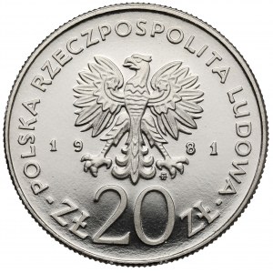 Próba NIKIEL 20 złotych 1981 Barbakan