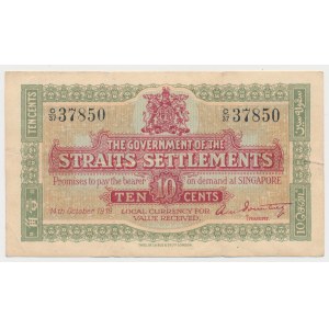 Straits Settlements, 10 Cents 1919