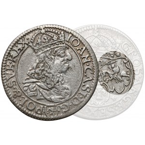 Jan II Kazimierz, Szóstak Kraków 1661 TLB - tarcze ozdobne