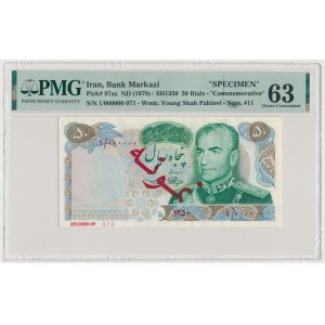 Iran, SPECIMEN 50 Rials ND (1970)