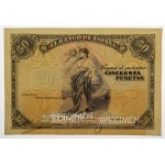 Hiszpania, Front Progressive Proof 50 pesetas ND (1906)