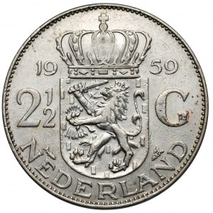 Holenderska Pomoc Polakom, 2-1/2 guldena 1959 - kontrmarka ORŁA POLSKIEGO