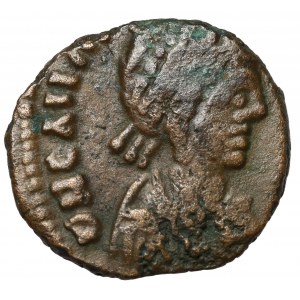 Galla Placidia (425-435 n.e.) Nummus, Rzym - ekstremalnie rzadka