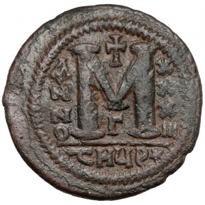 Bizancjum, Justynian I (527-565 n.e.) Follis, Antiochia (Theoupolis)
