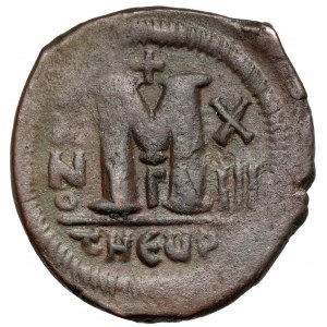 Bizancjum, Justyn II i Sofia (565-578 n.e.) Follis, Antiochia (Theoupolis)