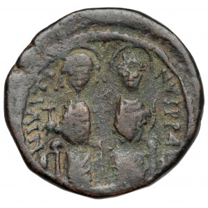 Bizancjum, Justyn II i Sofia (565-578 n.e.) Follis, Nikomedia