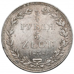 3/4 rubla = 5 złotych 1838 MW, Warszawa