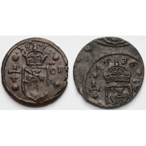 Szwecja, Krystyna Waza, 1/4 öre 1635 i 1636 - zestaw (2szt)