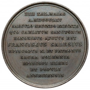 Szwajcaria, Medal 1865 - Franciszek Salezy, biskup Genewy