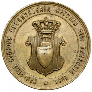 Medal 200. rocznica Odsieczy Wiedeńskiej, Sobieski, Kraków 1883 - Mosiądz