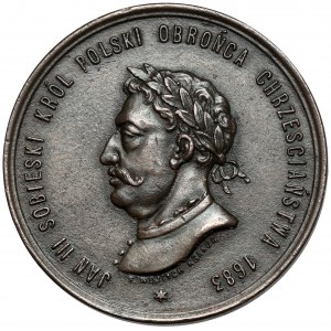 Medal 200. rocznica Odsieczy Wiedeńskiej, Sobieski, Kraków 1883 - Brąz