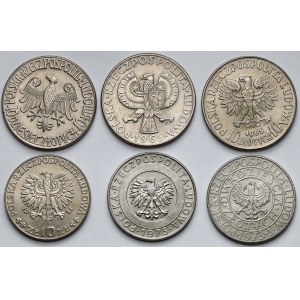 Próby CuNi, 10 - 20 złotych 1964-1973 - zestaw (6szt)