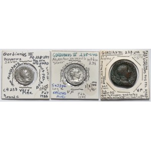 Gordian III (238-244 n.e.) Denar, Antoninian i Sesterc - zestaw (3szt)