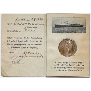 Medal Liga Morska i Kolonialna / 15-lecie odzyskania morza 1935 - w blankiecie
