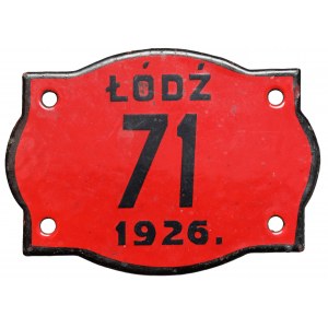 Łódź, Tabliczka z numerem '7' - 1926 r.