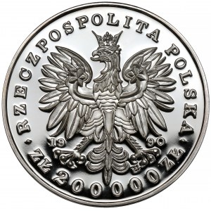 DUŻY Tryptyk 200.000 złotych 1990 Piłsudski