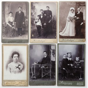 Łódź, Wereszczagin, Fotografie portretowe i rodzinne (XIXw.) - zestaw (6szt)