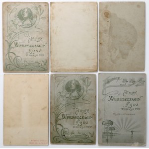 Łódź, Wereszczagin, Fotografie portretowe i rodzinne (XIXw.) - zestaw (6szt)