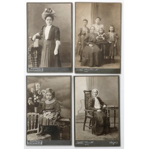 Łódź, Raffael, Fotografie portretowe i rodzinne (XIXw.) - zestaw (4szt)