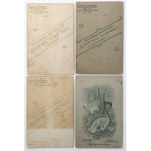 Łódź, Raffael, Fotografie portretowe i rodzinne (XIXw.) - zestaw (4szt)