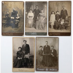 Łódź, Fotografie rodzinne (XiXw.) - zestaw (5szt)