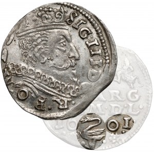 Zygmunt III Waza, Trojak Wilno 1601 - Łabędź nad V