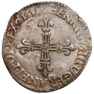 Henryk Walezy, 1/4 ecu (quart d'écu) 1588-B, Rouen