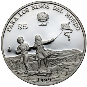Meksyk, 5 dolarów 1999 - Para Los Ninos Del Mundo - UNICEF