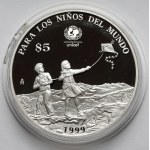 Meksyk, 5 dolarów 1999 - Para Los Ninos Del Mundo - UNICEF
