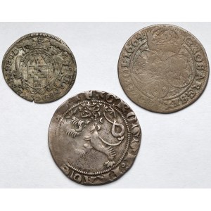 Polska, Czechy i Würzburg, Szóstak 1664, Grosz i Szeląg 1747 - zestaw (3szt)