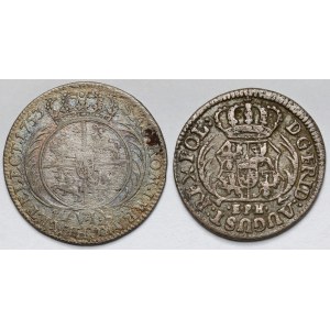 August II Mocny i August III Sas, 1/12 talara 1710 i Szóstak 1753 - zestaw (2szt)