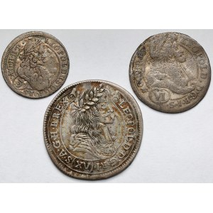 Śląsk i Czechy, 3-15 krajcarów 1680-1705 - zestaw (3szt)