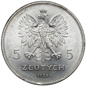 Nike 5 złotych 1928 bez znaku, Bruksela