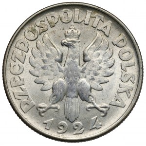 Kobieta i kłosy 2 złote 1924 Filadelfia - ODWROTKA