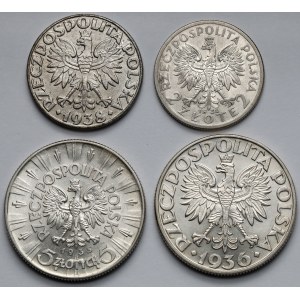 2-5 złotych i 50 groszy 1934-1938 - zestaw (4szt)