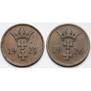 Gdańsk, 2 fenigi 1923-1926 - zestaw (2szt)