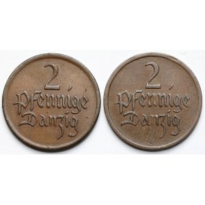 Gdańsk, 2 fenigi 1923-1926 - zestaw (2szt)