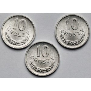 10 groszy 1949-1963 - zestaw (3szt)