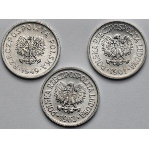 10 groszy 1949-1963 - zestaw (3szt)