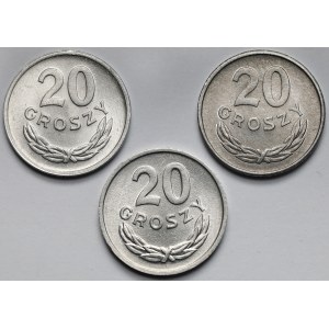 20 groszy 1949-1962 - zestaw (3szt)