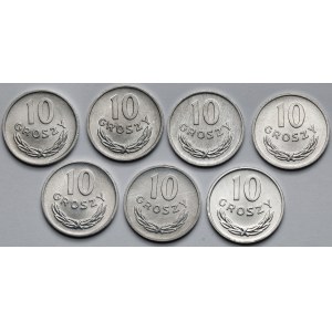 10 groszy 1965-1980 - zestaw (7szt)