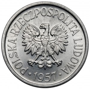 20 groszy 1957 - wąska data - rzadkie i piękne