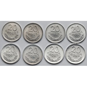 20 groszy 1963-1985 - zestaw (8szt)