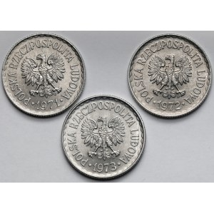 1 złoty 1971-1973 - zestaw (3szt)