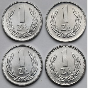 1 złoty 1975-1987 - zestaw (4szt)