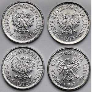1 złoty 1975-1987 - zestaw (4szt)