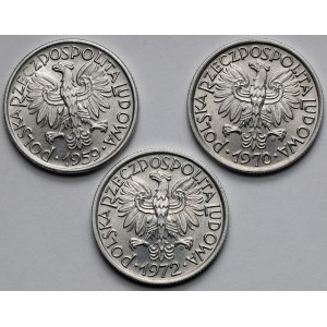 2 złote 1959-1972 - zestaw (3szt) - w tym rzadszy 1959