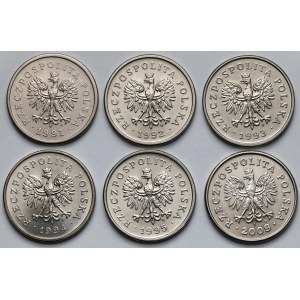1 złoty 1991-2009 - zestaw (6szt)